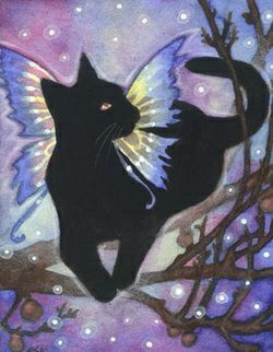 Whimsigoth Art, Fairy Cat, Bel Art, Art Mignon, Black Cat Art, A Black Cat, Season Of The Witch, Witch Aesthetic, Ethereal Art