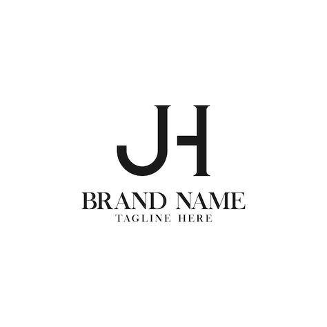 Monogram jh logo design template | Premium Vector #Freepik #vector #letter-logo #art-logo #white-logo #logo Jh Monogram, Jh Logo, J Logo, Logo Art, Branding Inspo, Shahrukh Khan, Logo Design Template, National Day, Letter Logo