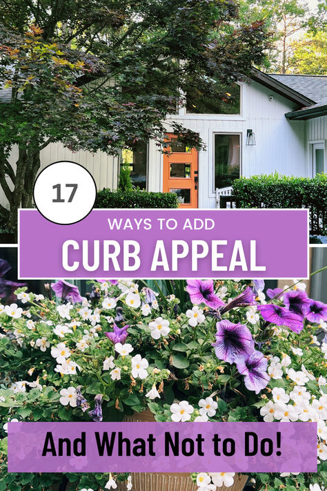 how to add curb appeal How To Add Curb Appeal, Instant Curb Appeal, Quick Curb Appeal Ideas, Curb Appeal For Selling A House, Duplex Curb Appeal, Exterior Curb Appeal Ideas, Ranch House Curb Appeal Ideas, Add Curb Appeal To Front Of House, Curb Appeal Before And After