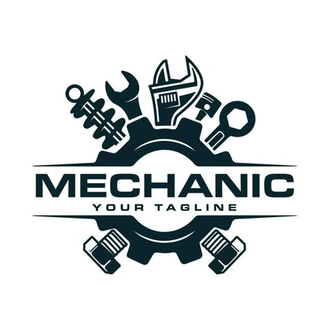 Vintage mechanic logo vector illustration. Mobile Mechanic Logo, Car Mechanic Logo, Car Shop Logo, Garage Logo Design, Mechanical Logo, Industrial Logo Design, Moto Logo Design, Mechanic Logo Design, Logo Engineering