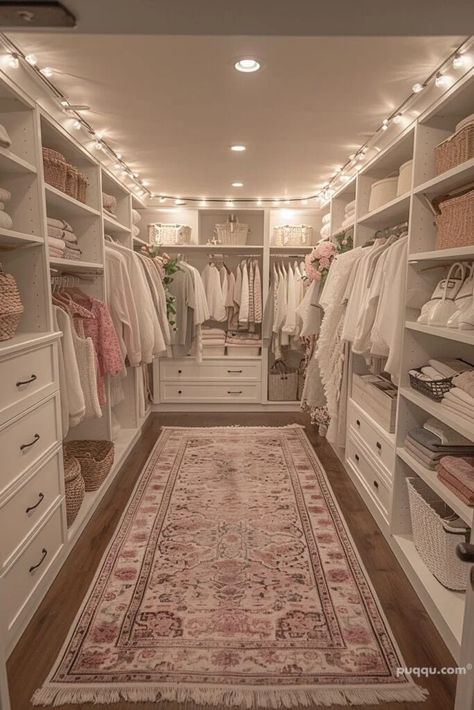 Cute Big Closet, Husband And Wife Walk In Closet, Expensive Closet Luxury, Walk In Closet Ideas Girly, Inspired Closets Master Closet, Huge Walking Closet, Closet Goals Aesthetic, Shoe Walk In Closet, Walk In Closet Preppy