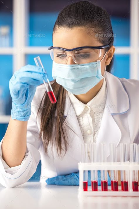 Laboratory by GeorgeRudy. Attractive female scientist working with a test tube at the laboratory. #Sponsored #Attractive, #female, #Laboratory, #GeorgeRudy Girl Scientists, Female Scientist, Dental Photography, Medical Photography, Pharmacy Student, Baby Shower Photography, Med School Motivation, Medical Laboratory Science, Women Scientists