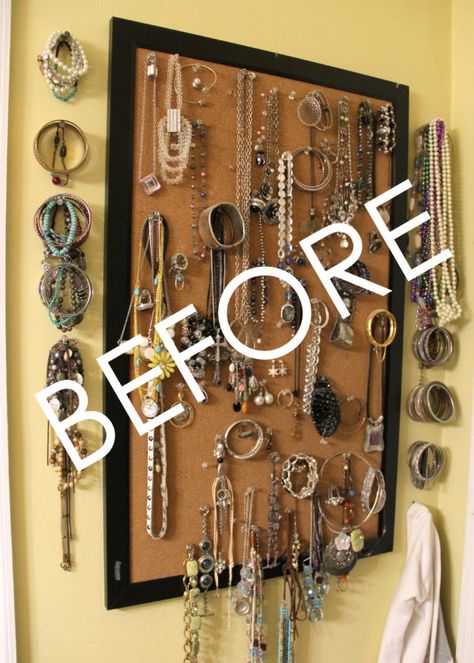 Jewelry Organizer Ideas, Diy Jewelry Organizer, Garage Organization Ideas Diy, Jewelry Storage Ideas, Jewelry Storage Diy, Vintage Jewelry Diy, Diy Jewelry To Sell, Jewelry Box Organizer, Box For Jewelry