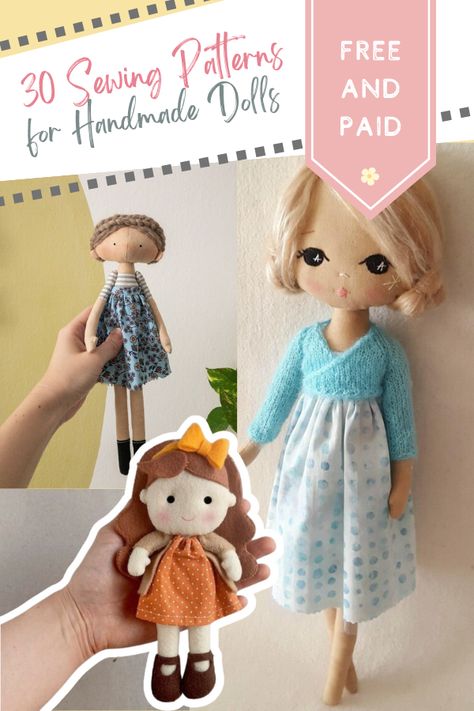 Free Sewing Doll Patterns, Soft Doll Patterns Free Templates, Small Fabric Doll Pattern, Comfort Dolls Free Pattern, Diy Doll Sewing Pattern, Free Doll Patterns To Sew Simple, Small Rag Doll Pattern Free, Diy Doll Patterns Free, Free Cloth Doll Patterns