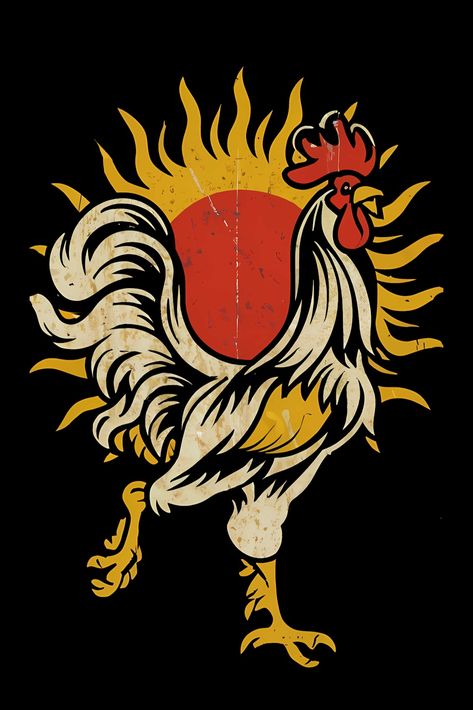 Vintage Running Rooster T-Shirt Rooster Cartoon, Rooster Graphic, Rooster Shirt, Rooster Illustration, Rooster Tattoo, Chicken Poster, Cartoon Rooster, Rooster Logo, Vintage Running