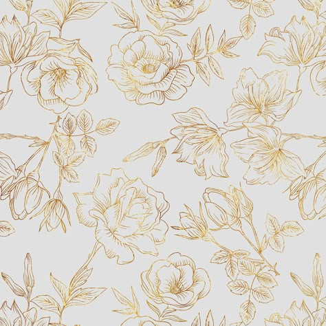 Gold Flowers Background, Rose Gold Flowers, Gold And White Wedding, Wedding Wrapping Paper, Scrapbook Patterns, Gold Wallpaper Background, Rose Gold Paper, Digital Paper Free, Heart Wallpapers