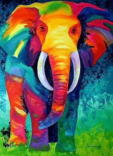 Colorful Elephant Painting, Animal Patchwork, Rainbow Elephant, Colorful Elephant, Neon Painting, Elephant Painting, Elephant Love, Elephant Art, Colorful Animals