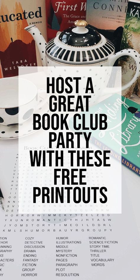 Bookclub Food Ideas, Book Club Anniversary Ideas, Reading Retreat Ideas, How To Create A Book Club, Fun Book Club Activities, How To Run A Book Club, How To Host A Book Club, Book Retreat Ideas, Book Club Ideas Hosting Games