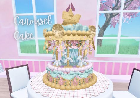 roblox cake off: carousel cake 🌸✨ Cake Off Roblox Game, Roblox Cakes, Cottagecore Recipes, Carousel Cake, Roblox Cake, Cute Iphone Wallpaper Tumblr, Fairytale Princess, Knit Toys, Cute Headers For Twitter