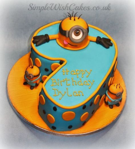 Number 9 Minions Birthday Cake 9 Boy, Cake For 9 Year Boy, Birthday Cake For 9 Year Boy, Minion Cakes Birthday Boys, Minion Number Cake, Minion Birthday Cake Easy, Minion Buttercream Cake, Boys First Birthday Cake, 9th Birthday Cake