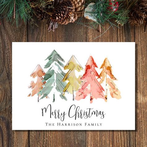 Gold Merry Christmas 2 Family Photo Personalized Holiday Card #zazzle #weddinginvitations #birthdayinvitations #babyshowerinvitations #zazzleinvitations #monogram #businesscards #graduation #homedecor New Home Announcements, Watercolor Holiday Cards, Moving Announcement Postcard, Trees Watercolor, Watercolor Holiday, Personalized Christmas Cards, Watercolor Postcard, Gold And Orange, Business Holiday Cards