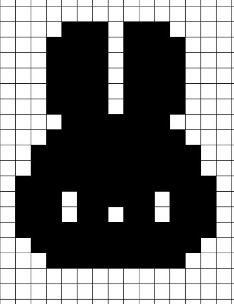 Pearler Bead Patterns Bunny, Crochet Bunny Graph, Bunny Grid Pattern, Bunny Alpha Pattern, Crochet Graph Patterns Easy, Pixel Art Bunny, Crochet Pixel Pattern, Kawaii Pixel Art, Crochet Grid Patterns