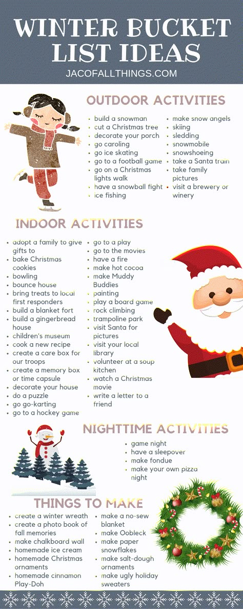 Winter Bucket List Ideas, Bucket Ideas, Christmas Bucket List, Christmas Bucket, Winter Activities For Kids, Winter Bucket List, Fall Bucket List, Bucket List Ideas, Winter Ideas