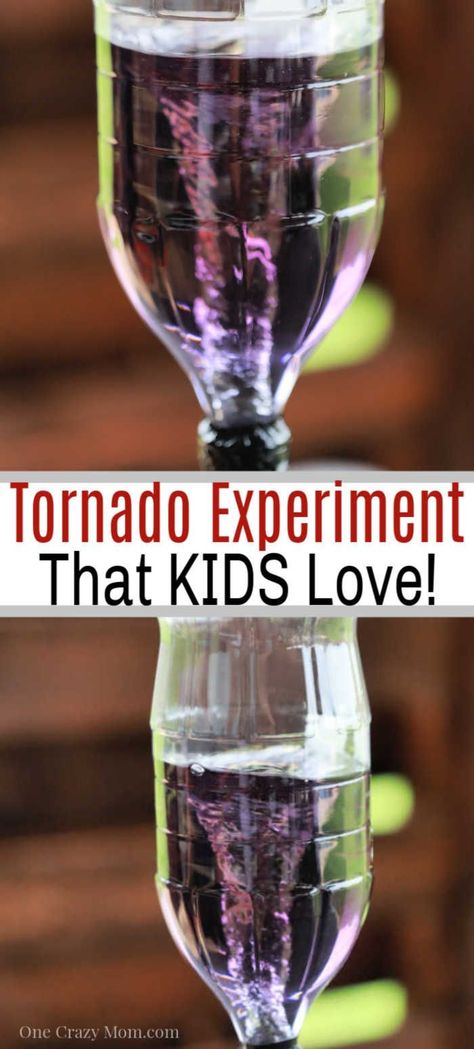 Learn how to make a tornado in a bottle for a fun experiment. This is the perfect activity to keep the kids entertained while being easy and frugal.  Try helping your kids make their own tornado experiment! #onecrazymom #experiment #experimentforkids #funexperiments #tornadoinabottle #kidsactivities #kidsactivity #funforkids Homemade Tornado In A Bottle, Tornado In A Bottle Experiment, Make A Tornado In A Bottle, Thunderstorm Science Experiment, Diy Tornado In A Bottle, Tornado Experiment, Tornado Project, Tornado Craft, How To Make Floam