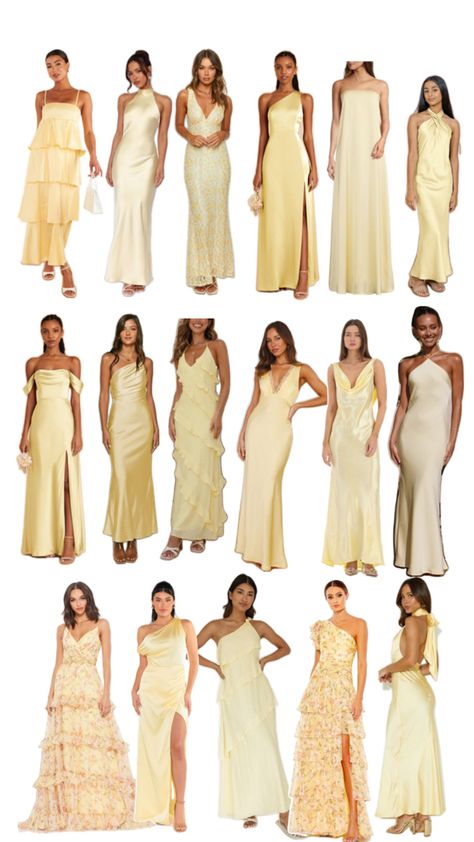 Yellow Bridal Party Dresses, Pale Yellow Bridesmaid Dresses Boho, Summer Bridesmaid Dresses Colors Shades, Bridesmaid Dresses For Outdoor Wedding, Yellow Mix And Match Bridesmaid Dresses, Yellow Wedding Bridesmaid Dress, Yellow Dresses Bridesmaid, Yellow Pastel Bridesmaid Dresses, Yellow Wedding Theme Bridesmaid Dress