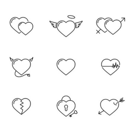 Small Heart Doodle, Single Heart Tattoo, Easy Heart Tattoos, Small Valentines Tattoo, Heart Emoji Tattoo, Flash Tattoo Heart, Small Heart Drawing, Heart Tattoo Outline, Simple Heart Tattoo Designs