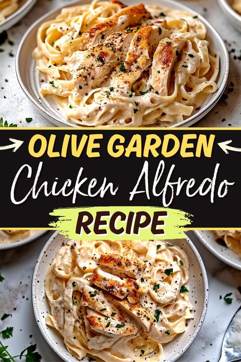 Try this creamy, stunning, and scrumptious copycat Olive Garden Chicken Alfredo the next time you need a quick and easy dinner to impress. Easy Dinner To Impress, Olive Garden Chicken Alfredo Recipe, Olive Garden Chicken Alfredo, Dinner To Impress, Copycat Olive Garden Chicken, Grilled Chicken Alfredo, Clothespins Crafts, Chicken Alfredo Fettuccine Recipe, Chicken Alfredo Recipe