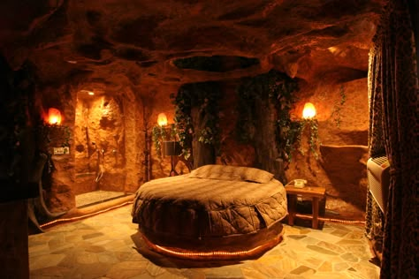 a cave themed home Bedroom Cave, Fantasy Hotel, Themed Hotel Rooms, Cave Bedroom, Space Themed Bedroom, Fantasy Bedroom, Fantasy Rooms, Underground Homes, Cave House