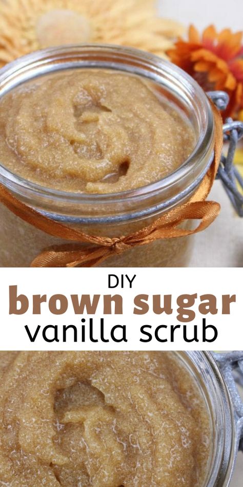 Exfoliating Body Scrub Diy, Sugar Body Scrub Recipe, Brown Sugar Body Scrub, Vanilla Scrub, Body Scrub Homemade Recipes, Diy Vanilla, Diy Body Scrub Recipes, Diy Sugar Scrub Recipe, Body Care Recipes