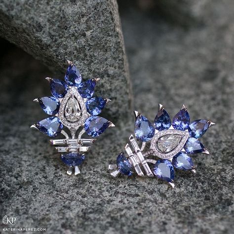 Tanzanite Jewelry Necklaces, Egyptian Inspired Jewelry, Katerina Perez, Tanzanite Jewelry, Fancy Necklace, Diamond Jewelry Necklace, Diamond Jewelry Designs, Bridal Gold Jewellery Designs, Jewelry Design Earrings