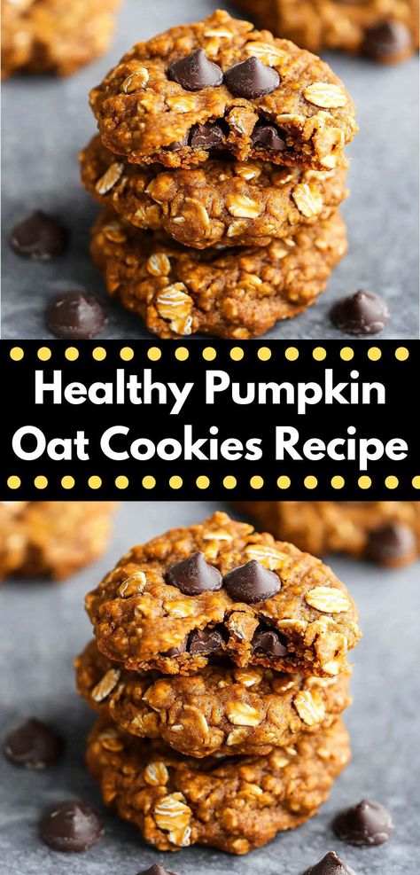 Looking for cookie ideas? Try these healthy pumpkin oat cookies! A delicious option in cookies recipes and healthy pumpkin desserts, perfect for easy cookies recipes or dinner recipes for family. Pumpkin Oat Cookies, Oat Cookies Recipe, Easy Cookies Recipes, Healthy Pumpkin Dessert, Oat Cookie Recipe, Healthy Pumpkin Recipes, Pumpkin Oats, Pumpkin Recipes Healthy, Pumpkin Recipes Easy