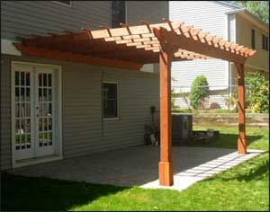 I'd like Tom P. to build me one of these next summer and paint it white after I get my new siding! Wall Mount Pergola, Wall Mounted Pergola, Retractable Pergola Canopy, Pergola Decor, White Pergola, Retractable Shade, Cedar Walls, Cedar Pergola, Awning Shade