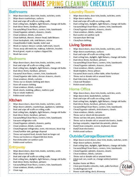 Spring Routine, Clean Habits, Colorado Lifestyle, Cleaning Checklists, Cleaning Baseboards, Cleaning Schedules, Cleaning Checklist Printable, Cleaning Organization, Deep Cleaning Checklist