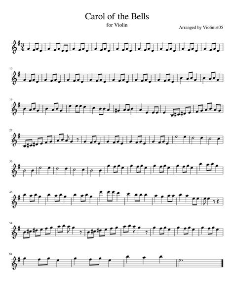 Popular Violin Sheet Music, Carol Of The Bells Violin Notes, Violin Songs Sheet Music, Violin Christmas Sheet Music, Violin Notes Songs Easy, Experience Violin Sheet Music, Music Sheet Violin, Simple Violin Sheet Music, Free Cello Sheet Music