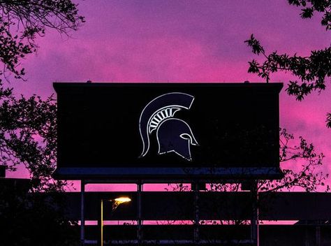 October Spartan Stadium sunset Stadium Aesthetic Night, Msu Spartans Aesthetic, Mile High Stadium, Kinnick Stadium, Soldier Field Stadium, Msu Spartans, Michigan State University, Michigan State Spartans, Dream College