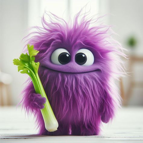 Colorfull Monsters | When you start your diet and you're pumped up, but also feeling a bit bummed out 💜🥦 #dalle3 #monster #cute #fluffy #colorfullmonsters | Instagram Cute Monster Illustration, Monster Theme Classroom, Monsters Drawings, Cute Monsters Drawings, Monster Pictures, Monster Drawing, Funny Monsters, Nose Drawing, Monster Illustration