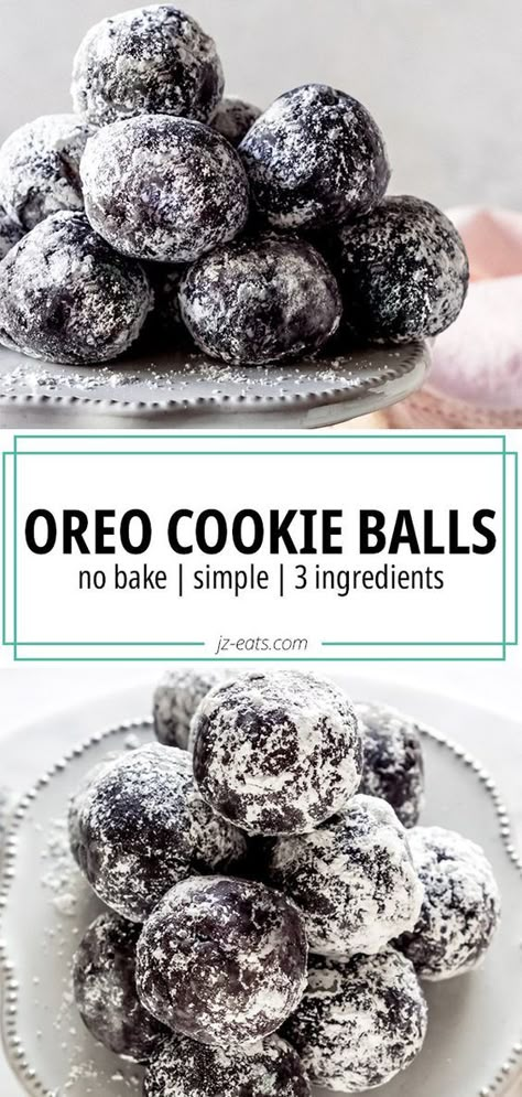 These easy no-bake OREO Cookie Balls made with OREO Cookies and cream cheese are the perfect holiday, or any time, treat! #oreos #oreoballs #oreocookieballs #nobakedesserts #easydesserts #dessertrecipes Oreo Desserts, Oreo Cookie Balls, Oreo Dessert Recipes, Cookie Balls, Oreo Recipes, Oreo Dessert, Oreo Cookie, Easy Baking Recipes Desserts, Tasty Baking