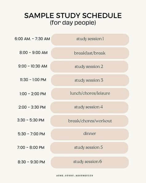 the sample study schedule for students to learn how to use it in their class room Creating A Study Schedule, Schedule Organization School, Study Scedual Aesthetic, Best Schedule For Study, Weekend Study Schedule For Exam, Early Morning Study Schedule, Productive Study Schedule, How To Study For Finals In 2 Weeks, 8hr Study Schedule