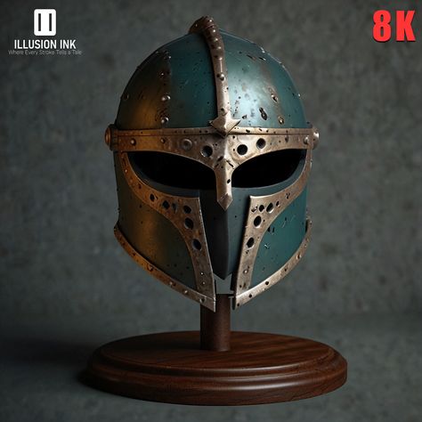 330 Medieval Helmet Reference Photos | 8K,  on ArtStation at https://www.artstation.com/artwork/elAgJX Types Of Knight Helmets, Medieval Helmet Design, Dnd Helmet, Fantasy Helmet Design, Helmet Reference, Helmet Fantasy, Fantasy Helmet, Space Dnd, Helmet Medieval