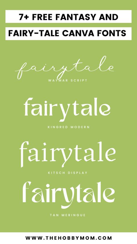 9 Free Fantasy Fonts on Canva You Can Use Right Now - The Hobby Mom Princess Font, Font Canva Lettering, Brush Fonts Free, Best Cursive Fonts, Whimsical Logo, Canva Codes, Appeal Letter, Elements Canva, Icon Widget