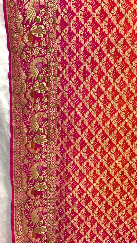 Jamnagar Bandhani Saree, Gajji Silk Bandhani Saree, Gaji Silk Bandhani Saree, Gujarati Saree, Saree Bandhani, Bandhej Saree, Bandhani Sarees, Silk Kurti Designs, Saree Wearing Styles