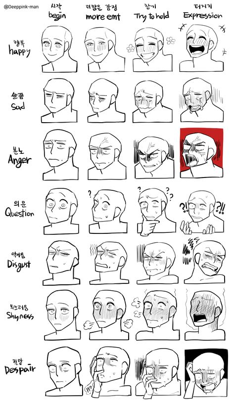 Corak Krusye, Facial Expressions Drawing, Expression Sheet, Drawing Face Expressions, Face Drawing Reference, 얼굴 그리기, Seni Dan Kraf, 캐릭터 드로잉, Drawing Expressions