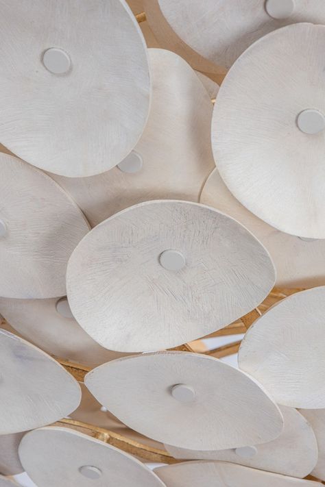 Aimi by Corbett Lighting Chandelier Ceiling Cap, Modern Mediterranean Homes Ceiling Lights, Flush Mount Fabric Chandelier, Astrid Capiz Round Chandelier, Gubi Shell Lamp, Gubi Semi Pendant, Arteriors Lighting Chandeliers, Capiz She’ll Chandelier, Leaf Frame