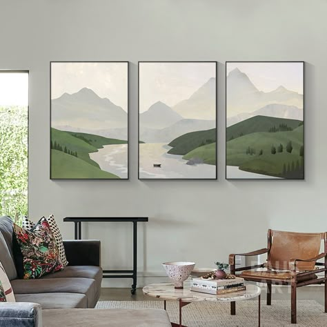 Large 3 Piece Wall Art Living Room, Large Landscape Painting Living Rooms, Painting In Three Pieces, Painting On Three Canvas, Easy Painting Set Of 3, Acrylic Painting Three Canvas, 3 Set Paintings Wall Art Living Room, Set Of 3 Paintings Canvases Acrylics, Three Piece Wall Art Dining Room