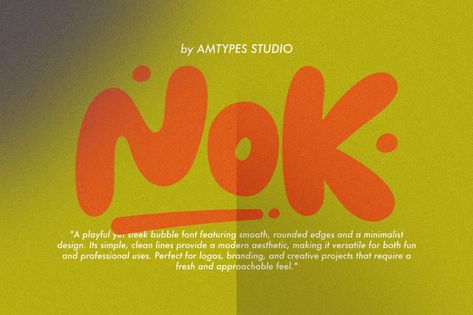 Nok Font, Script and Handwritten, Sans-Serif ft. font & rounded - Envato Envato Fonts, Round Font, Sans Font, Bubble Style, Modern Sans Serif, Template Site, Brush Font, Music Design, Uppercase And Lowercase