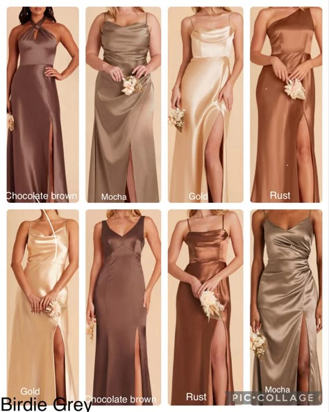 Mocha Bridesmaid Dresses, Beige Bridesmaid Dress, Beige Bridesmaids, Fall Bridesmaid, Brown Bridesmaid Dresses, Silk Bridesmaid Dresses, Neutral Bridesmaid Dresses, Fall Bridesmaids, Fall Bridesmaid Dresses