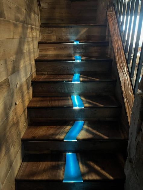 Epoxy Stairs Staircases, Epoxy Resin Stairs, Resin Staircase, Epoxy Stairs, Resin Stairs, Modern Shop House, Walnut Stairs, Steel Workshop, Mixing Paint Colors