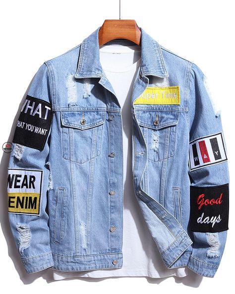 https://dengss.clothing/dengss-men-cotton-letter-graphic-patched-detail-denim-jacket-without-tee/?feed_id=3510879&_unique_id=66b6a4945c95c&utm_source=Instagram&utm_medium=28dengss&utm_campaign=FS%20PosterColor: Light WashStyle: CasualPattern Type: LetterType: OtherNeckline: CollarDetails: Pocket, Button FrontSleeve Length: Long SleeveSleeve Type: Regular SleeveLength: RegularPlacket: Single BreastedFit Type: Regular FitFabric: High StretchMaterial: DenimComposition: 82% Cotton, 14% Viscose, 4... Casual Denim Jacket, Jean Jacket Men, Stylish Hoodies, Mens Casual Dress Outfits, Cool Outfits For Men, Men's Jackets, Mens Casual Dress, Streetwear Men Outfits, Denim Jacket Men