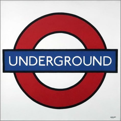 Underground Sign, City Underground, British Tattoo, Underground Tattoo, London Metro, London Sign, Underground Tube, Yellow Things, London Painting