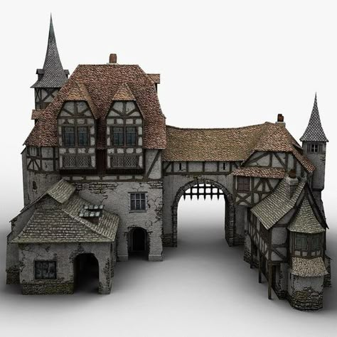 Medieval Warehouse, Case Minecraft, Fantasy Buildings, Medieval Buildings, Conan Exiles, Bangunan Minecraft, Fantasy Town, Planet Coaster, Minecraft Castle