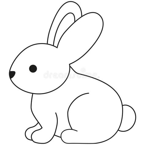 Rabbit Drawing Easy, Animal Outline, Free Kids Coloring Pages, Rabbit Drawing, Fruit Coloring Pages, Easy Drawings For Kids, Drawings For Kids, Outline Drawings, Flower Coloring Pages