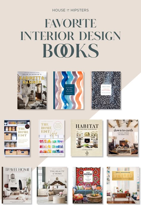 Favorite Interior Design Books Round Up - my all time favorite design books that are inspiring and obtainable Book Design Templates, Books Interior, Decorating Apartment, Interior Design Basics, Hipster Home Decor, Designer Books, Learn Interior Design, Interior Tips, Book House