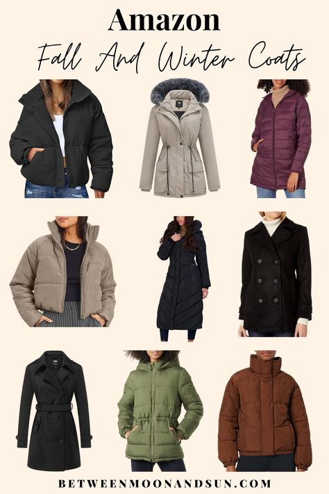 Find stylish and trendy Fall and Winter Coats for women from Amazon 2023. Affordable and reliable parkas, trench coats and jackets to feel cozy in when the weather gets colder. #wintercoats #fallcoats #trenchcoat #winteroutfits #jackets #parkas #winterfashion Types Of Winter Jackets For Women, Trendy Winter Jackets For Women, Types Of Coats For Women, Winter Coat Outfits Casual, Trendy Winter Coats, Emmy Red Carpet, Jackets For Women Winter, Amazon 2023, Coat Outfit Casual