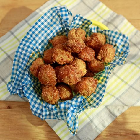 Sunny’s Easy Hush Puppies with a Hot Honey Dipping Sauce by Sunny Anderson Easy Hush Puppies, Honey Dipping Sauce, Puppy Recipes, Hush Puppies Recipe, Hush Puppy, Sunny Anderson, The Kitchen Food Network, Vegetarian Italian, The Kitchen Recipes