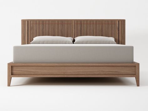 KOPPAR | Bed By KARPENTER design Hugues Revuelta Modern Wooden Bed, Beautiful Bed Designs, Bed Without Storage, Letto King Size, Simple Bed Designs, Cama Queen Size, Wood Bed Design, Wooden Beds, Cama King Size