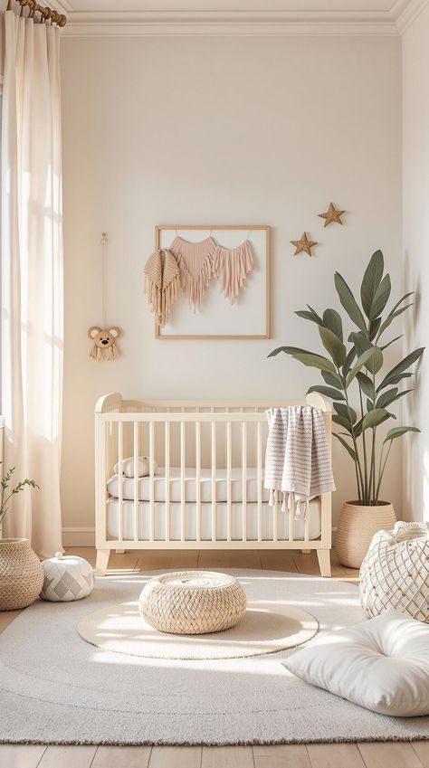 Scandi Boho Decor Fern Nursery, Scandi Boho Living Room, Boho Nursery Neutral, Soothing Nursery, Scandi Boho Interior, Scandi Kids Room, Nordic Dining Room, Boho Entryway, Cozy Textiles